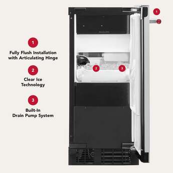 KitchenAid 15 Inch Automatic Clear Ice Maker With 25 Lb Capacity and Built-In Drain Pump: Juniper — thumbnail 5